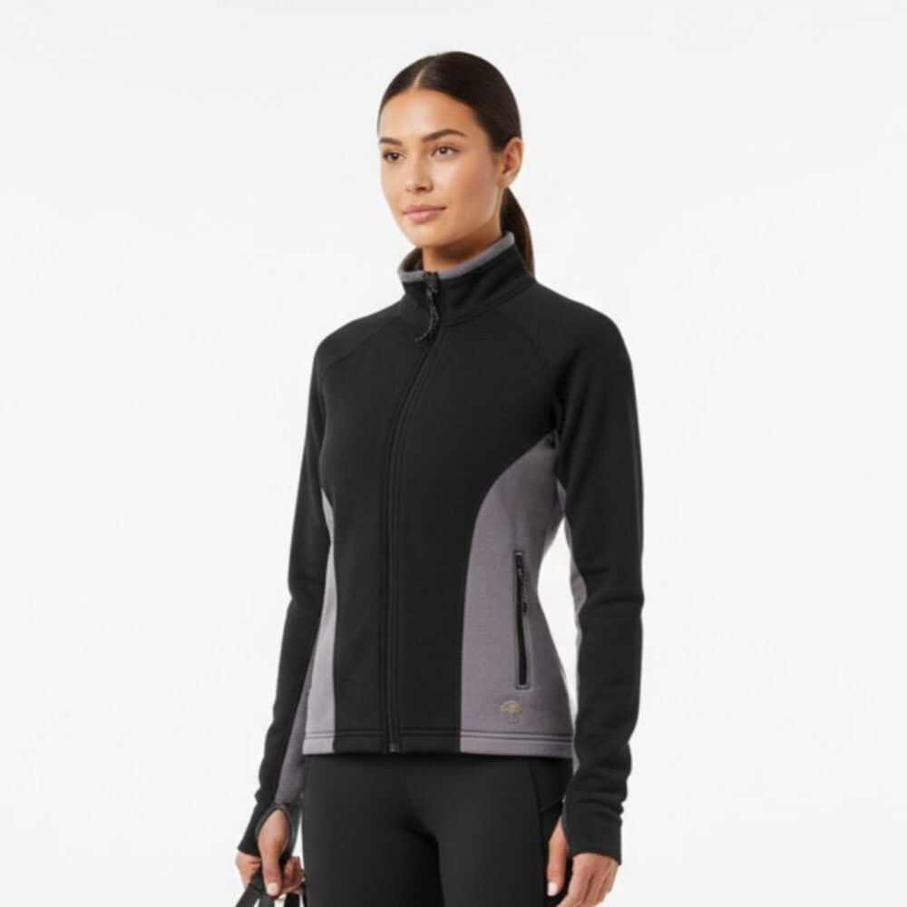 Mountain Hardwear Gray & Black Zip Sport Fleece Jacket 6
